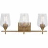 * Indoor Lighting|New Patriot Lighting® Malbec Satin Gold 3-Light Vanity Light