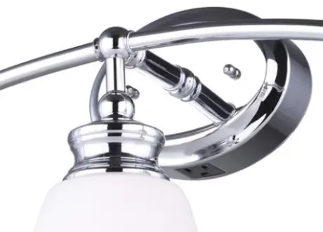 * Indoor Lighting|New Patriot Lighting® Palms Chrome 3-Light Vanity Light With Outlet