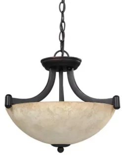 * Indoor Lighting|New Patriot Lighting® Warren Rubbed Antique Bronze Convertible Pendant