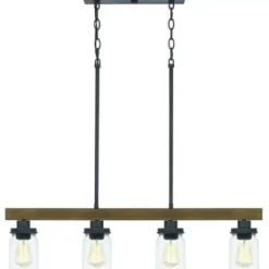 * Indoor Lighting|New Patriot Lighting® Wheland Matte Black 4-Light Island Light