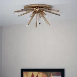 * Indoor Lighting|Outlet Patriot Lighting® Aria Natural Brass Flush Mount Ceiling Light