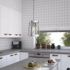 * Indoor Lighting|Outlet Patriot Lighting® Bea White Wash Faux Wood And Galvanized 1-Light Mini Pendant