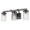 * Indoor Lighting|Outlet Patriot Lighting® Elegant Home Brooklyn Natural Iron & Distressed Faux Wood 3-Light Vanity Light