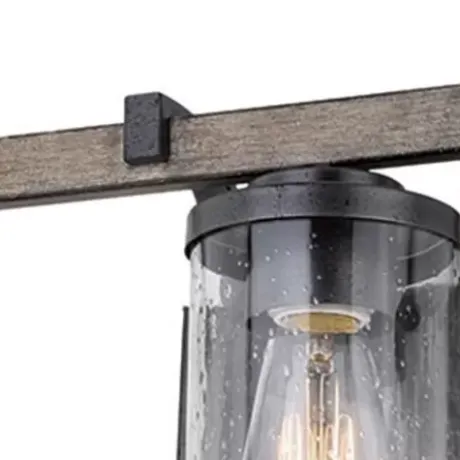 * Indoor Lighting|Outlet Patriot Lighting® Elegant Home Brooklyn Natural Iron & Distressed Faux Wood 3-Light Vanity Light