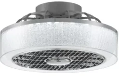 * Ceiling Fans|Outlet Patriot Lighting™ Swank 16″ Gray Indoor Integrated Led Fandelier