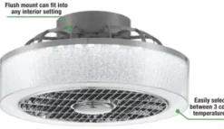 * Ceiling Fans|Outlet Patriot Lighting™ Swank 16″ Gray Indoor Integrated Led Fandelier