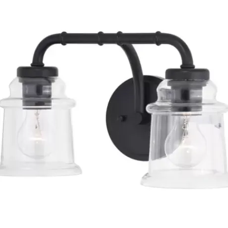 * Indoor Lighting|Outlet Patriot Lighting® Toledo Matte Black 2 Light Vanity Light