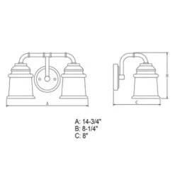 * Indoor Lighting|Outlet Patriot Lighting® Toledo Matte Black 2 Light Vanity Light