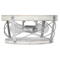* Indoor Lighting|Promo Patriot Lighting® Bea White Wash Faux Wood & Galvanized 2-Light Flush Mount Ceiling Light