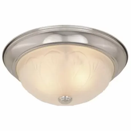 * Indoor Lighting|Promo Patriot Lighting® Cary Satin Nickel 2-Light Flush Mount Ceiling Light – 2 Pack