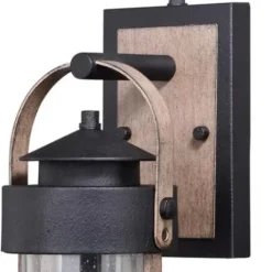 * Outdoor Lighting|Promo Patriot Lighting® Cumberland Textured Dark Bronze And Burnished Oak Outdoor Wall Light