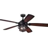 * Ceiling Fans|Promo Patriot Lighting™ Dalebrooke 54″ Black & Replica Wood Indoor/Outdoor Led Ceiling Fan