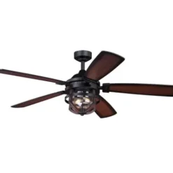 * Ceiling Fans|Promo Patriot Lighting™ Dalebrooke 54″ Black & Replica Wood Indoor/Outdoor Led Ceiling Fan