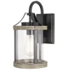 * Outdoor Lighting|Promo Patriot Lighting® Elegant Home Brooklyn Natural Iron & Distressed Faux Wood Outdoor Wall Light