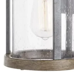 * Outdoor Lighting|Promo Patriot Lighting® Elegant Home Brooklyn Natural Iron & Distressed Faux Wood Outdoor Wall Light