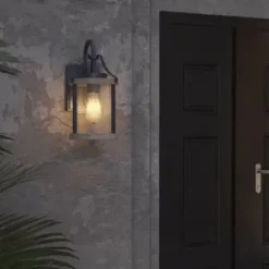 * Outdoor Lighting|Promo Patriot Lighting® Elegant Home Brooklyn Natural Iron & Distressed Faux Wood Outdoor Wall Light
