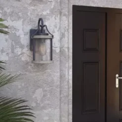 * Outdoor Lighting|Promo Patriot Lighting® Elegant Home Brooklyn Natural Iron & Distressed Faux Wood Outdoor Wall Light
