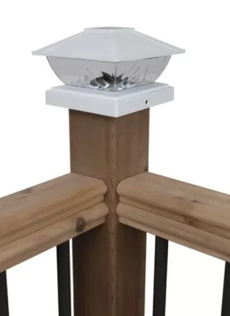 * Outdoor Lighting|Promo Patriot Lighting® Solar Integrated Led Lakota White Post Cap Landscape Light – 2-Pack