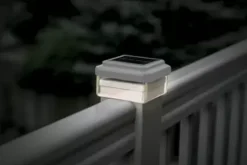 * Outdoor Lighting|Promo Patriot Lighting® Solar Integrated Led Harlan White Landscape Rail Light – 4 Pack