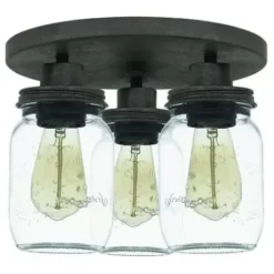 * Indoor Lighting|Top 10 Patriot Lighting® Wheland Matte Black 3-Light Semi-Flush Mount Ceiling Light