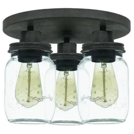 * Indoor Lighting|Top 10 Patriot Lighting® Wheland Matte Black 3-Light Semi-Flush Mount Ceiling Light
