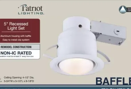 * Indoor Lighting|Wholesale Patriot Lighting® 5″ White Recessed Light Set
