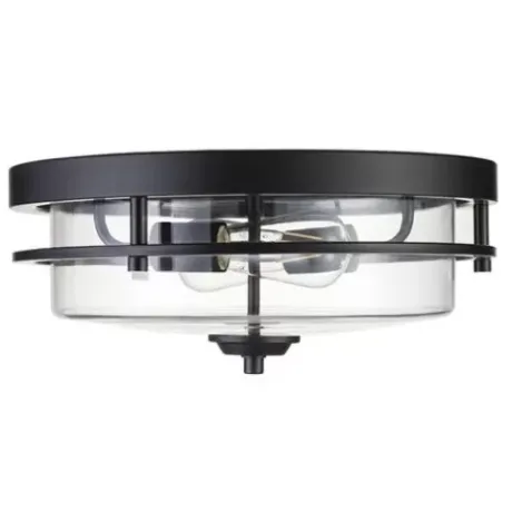 * Indoor Lighting|Wholesale Patriot Lighting® Joska Matte Black 2-Light Flush Mount Ceiling Light