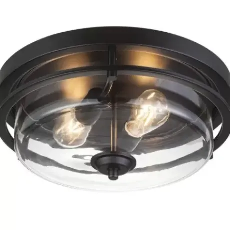 * Indoor Lighting|Wholesale Patriot Lighting® Joska Matte Black 2-Light Flush Mount Ceiling Light