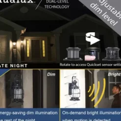 * Outdoor Lighting|Wholesale Patriot Lighting® Tinsley Black Outdoor Motion Sensor Security Wall Light