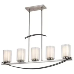 * Indoor Lighting|Wholesale Patriot Lighting® Lief Satin Nickel And Graphite 5 Light Island Light