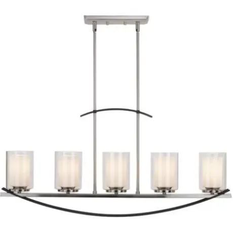 * Indoor Lighting|Wholesale Patriot Lighting® Lief Satin Nickel And Graphite 5 Light Island Light