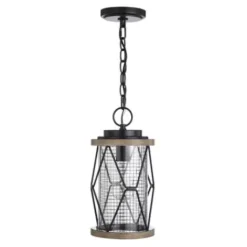 * Outdoor Lighting|Wholesale Patriot Lighting® Elegant Home Bodhi Black & Replica Wood Outdoor Pendant Light