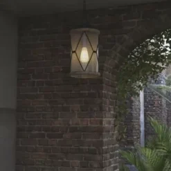 * Outdoor Lighting|Wholesale Patriot Lighting® Elegant Home Bodhi Black & Replica Wood Outdoor Pendant Light