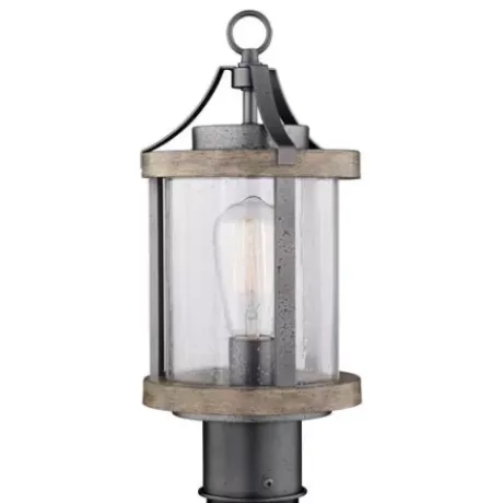 * Outdoor Lighting|Wholesale Patriot Lighting® Elegant Home Brooklyn Natural Iron & Distressed Faux Wood Post Light
