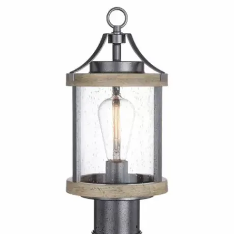 * Outdoor Lighting|Wholesale Patriot Lighting® Elegant Home Brooklyn Natural Iron & Distressed Faux Wood Post Light