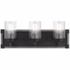 * Indoor Lighting|Wholesale Patriot Lighting® Levon Weathered Gray Faux Wood And Black 3-Light Vanity Light