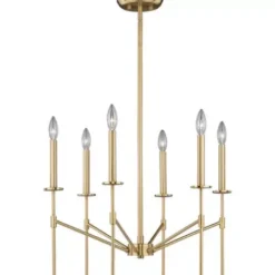 * Indoor Lighting|Wholesale Patriot Lighting® Kedzie Natural Brass 6 Light Chandelier