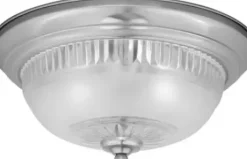 * Indoor Lighting|Wholesale Patriot Lighting® Renais Satin Nickel 2-Light Flush Mount Ceiling Light